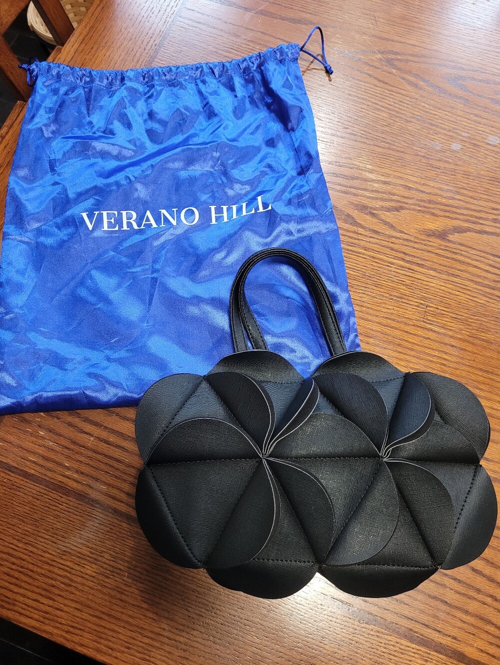Verano Hill Black Floral Petal Satchel